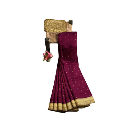 Pure Kanchipuram Silk 9 Yards Madisar Saree - Elegant Small Border & Rich Pallu