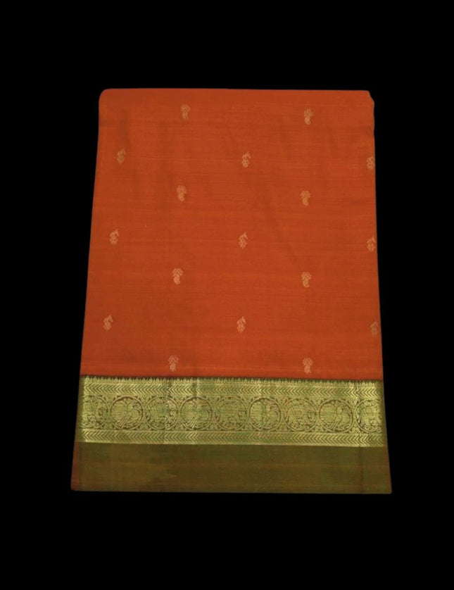 Pure Kanchipuram Silk 9 Yards Madisar Saree - Elegant Small Border & Rich Pallu