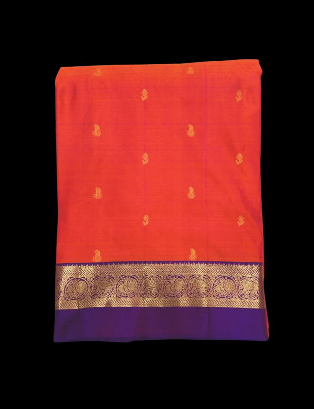 Pure Kanchipuram Silk 9 Yards Madisar Saree - Elegant Small Border & Rich Pallu