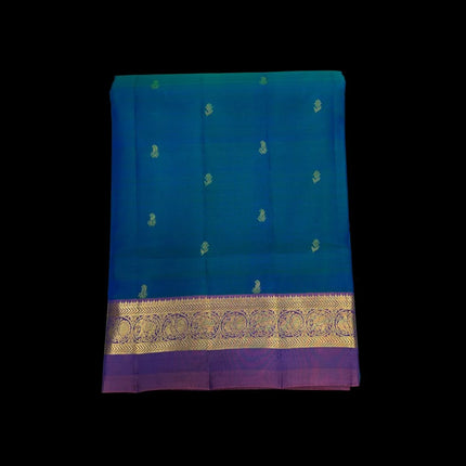 Pure Kanchipuram Silk 9 Yards Madisar Saree - Elegant Small Border & Rich Pallu