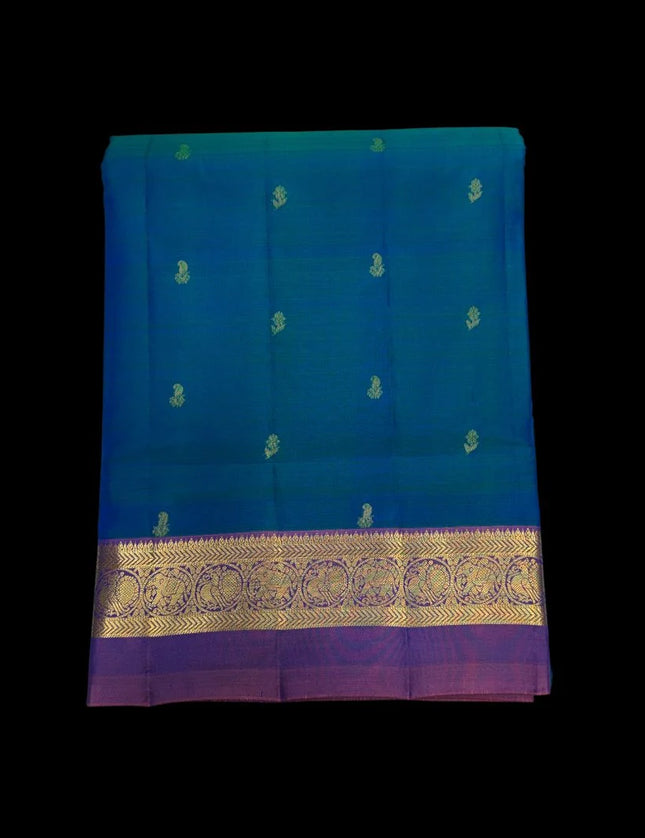 Pure Kanchipuram Silk 9 Yards Madisar Saree - Elegant Small Border & Rich Pallu