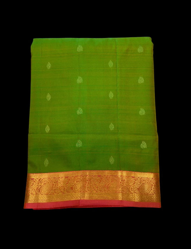 Pure Kanchipuram Silk 9 Yards Madisar Saree - Elegant Small Border & Rich Pallu