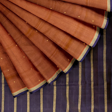 Pure Kanchipuram Silk 9 Yards Madisar Saree - Pottu Butta Design with Small Border