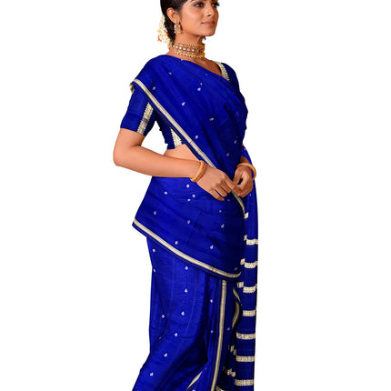 Pure Kanchipuram Silk 9 Yards Madisar Saree - Pottu Butta Design with Small Border