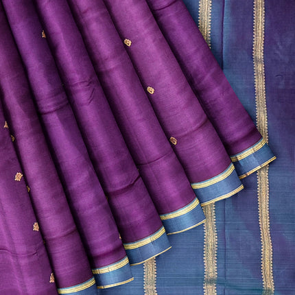 Pure Kanchipuram Silk 9 Yards Madisar Saree - Pottu Butta Design with Small Border