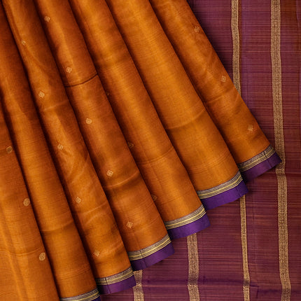 Pure Kanchipuram Silk 9 Yards Madisar Saree - Pottu Butta Design with Small Border