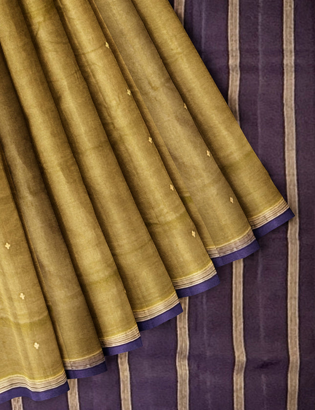 Pure Kanchipuram Silk 9 Yards Madisar Saree - Pottu Butta Design with Small Border