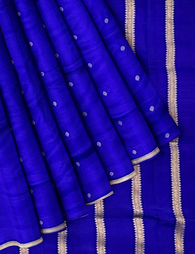 Pure Kanchipuram Silk 9 Yards Madisar Saree - Pottu Butta Design with Small Border