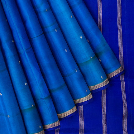 Pure Kanchipuram Silk 9 Yards Madisar Saree - Pottu Butta Design with Small Border