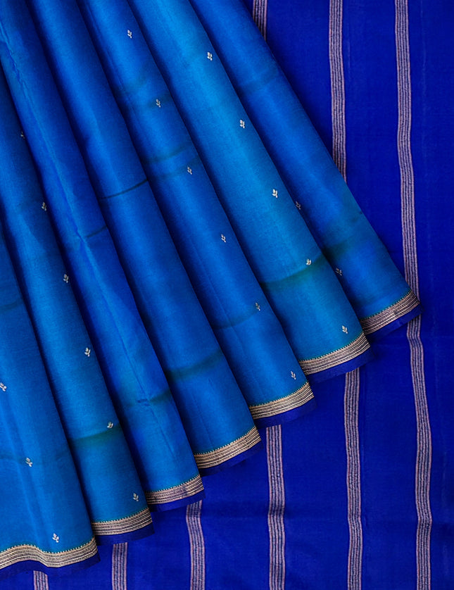 Pure Kanchipuram Silk 9 Yards Madisar Saree - Pottu Butta Design with Small Border