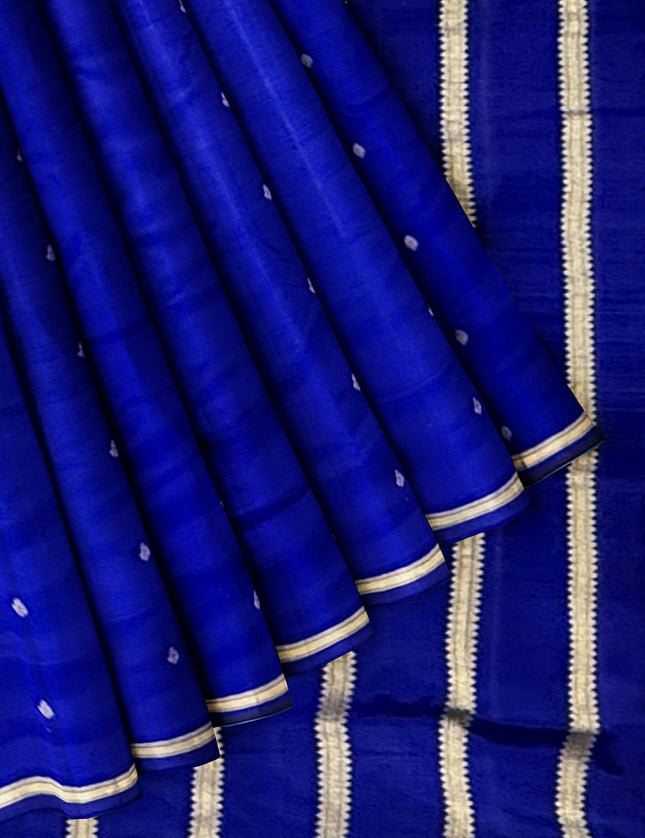 Pure Kanchipuram Silk 9 Yards Madisar Saree - Pottu Butta Design with Small Border