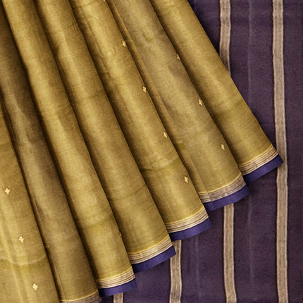 Pure Kanchipuram Silk 9 Yards Madisar Saree - Pottu Butta Design with Small Border