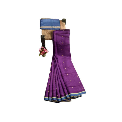 Pure Kanchipuram Silk 9 Yards Madisar Saree - Pottu Butta Design with Small Border