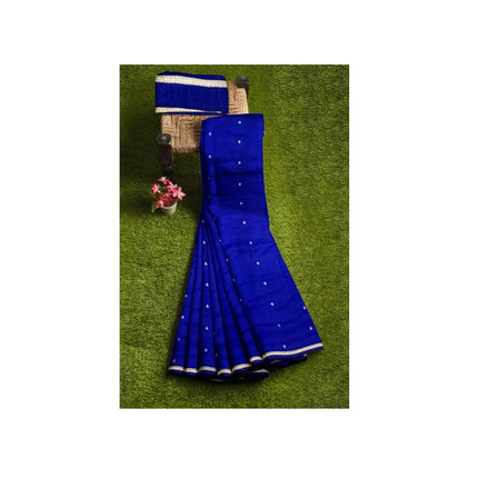 Pure Kanchipuram Silk 9 Yards Madisar Saree - Pottu Butta Design with Small Border