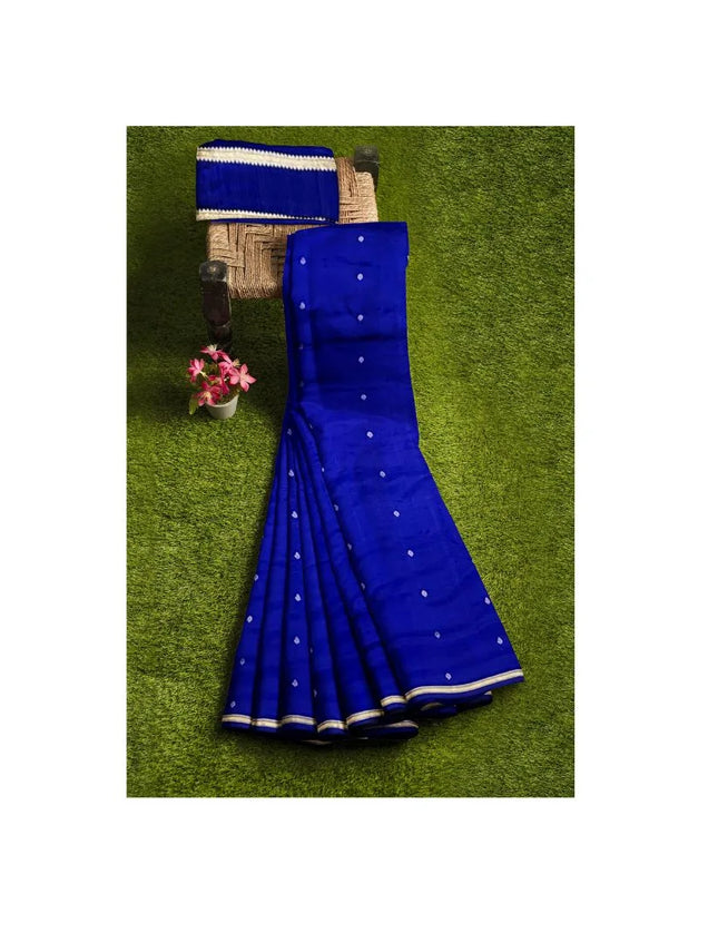 Pure Kanchipuram Silk 9 Yards Madisar Saree - Pottu Butta Design with Small Border