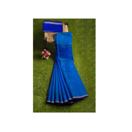 Pure Kanchipuram Silk 9 Yards Madisar Saree - Pottu Butta Design with Small Border