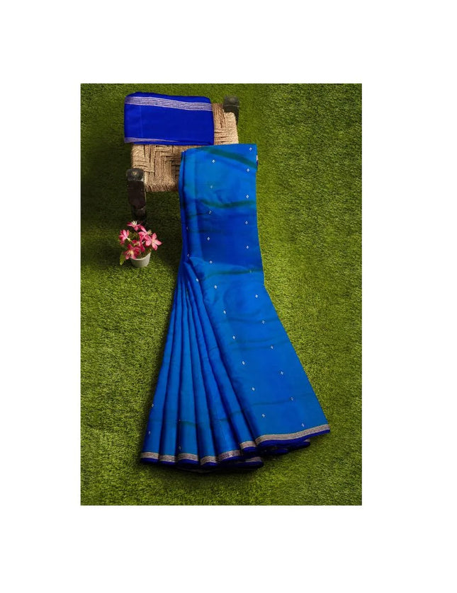 Pure Kanchipuram Silk 9 Yards Madisar Saree - Pottu Butta Design with Small Border