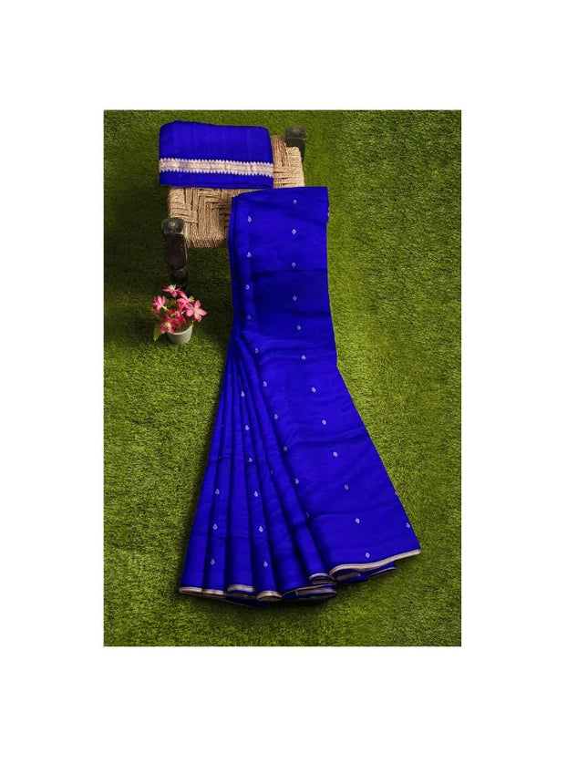 Pure Kanchipuram Silk 9 Yards Madisar Saree - Pottu Butta Design with Small Border