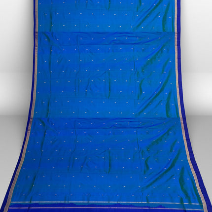 Pure Kanchipuram Silk 9 Yards Madisar Saree - Pottu Butta Design with Small Border