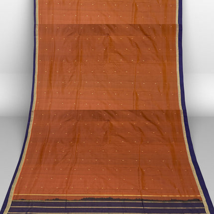Pure Kanchipuram Silk 9 Yards Madisar Saree - Pottu Butta Design with Small Border