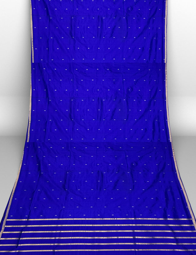 Pure Kanchipuram Silk 9 Yards Madisar Saree - Pottu Butta Design with Small Border
