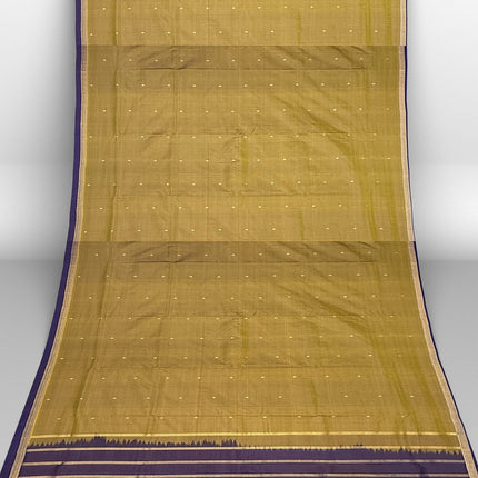 Pure Kanchipuram Silk 9 Yards Madisar Saree - Pottu Butta Design with Small Border