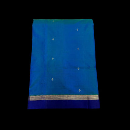 Pure Kanchipuram Silk 9 Yards Madisar Saree - Pottu Butta Design with Small Border