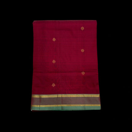 Pure Kanchipuram Silk 9 Yards Madisar Saree - Pottu Butta Design with Small Border