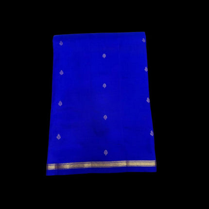 Pure Kanchipuram Silk 9 Yards Madisar Saree - Pottu Butta Design with Small Border