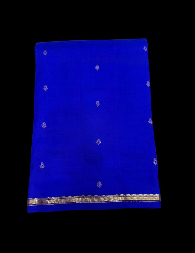 Pure Kanchipuram Silk 9 Yards Madisar Saree - Pottu Butta Design with Small Border