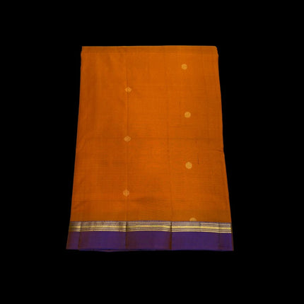 Pure Kanchipuram Silk 9 Yards Madisar Saree - Pottu Butta Design with Small Border