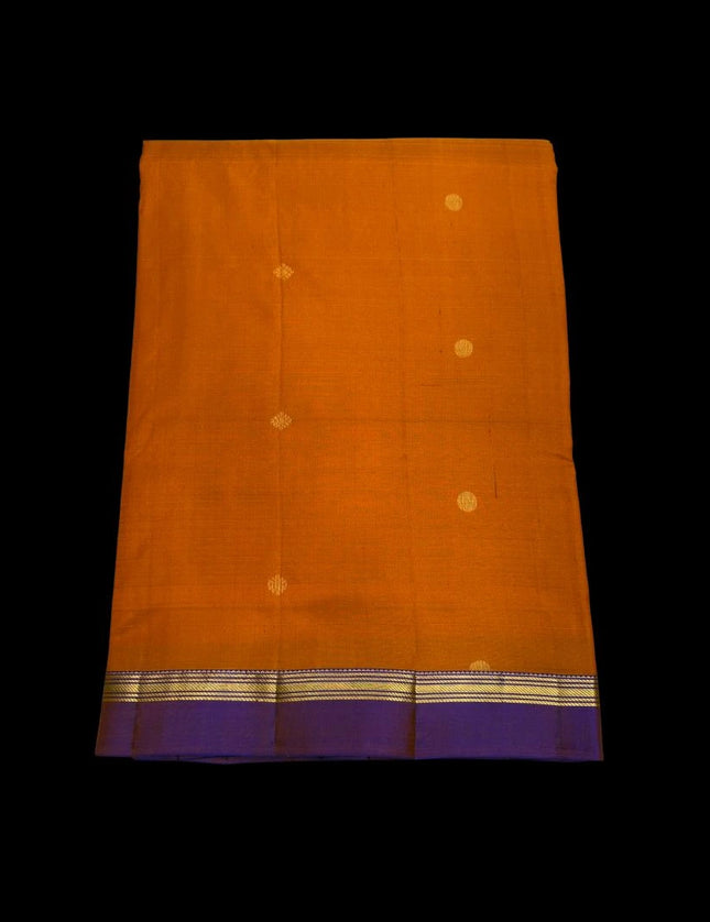 Pure Kanchipuram Silk 9 Yards Madisar Saree - Pottu Butta Design with Small Border
