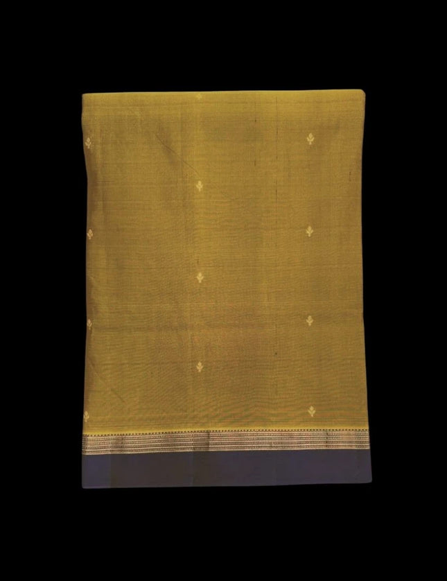 Pure Kanchipuram Silk 9 Yards Madisar Saree - Pottu Butta Design with Small Border