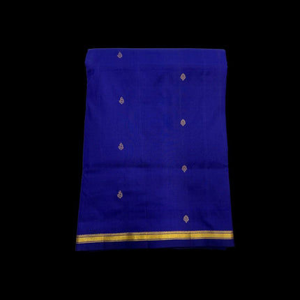 Pure Kanchipuram Silk 9 Yards Madisar Saree - Pottu Butta Design with Small Border
