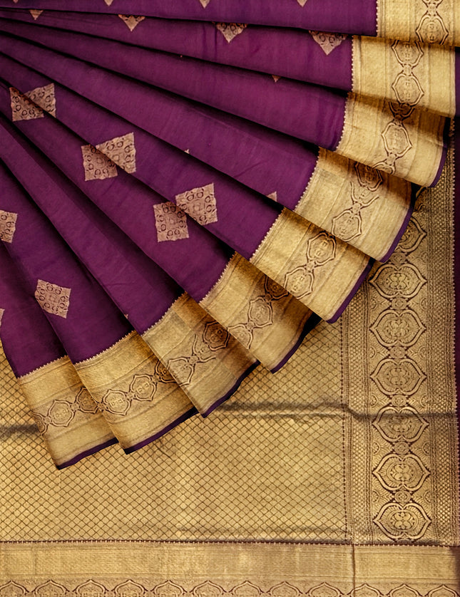 Pure Kanchipuram Silk 9 Yards Madisar Saree - Traditional Big Border & Rich Pallu