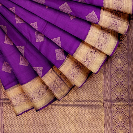 Pure Kanchipuram Silk 9 Yards Madisar Saree - Traditional Big Border & Rich Pallu