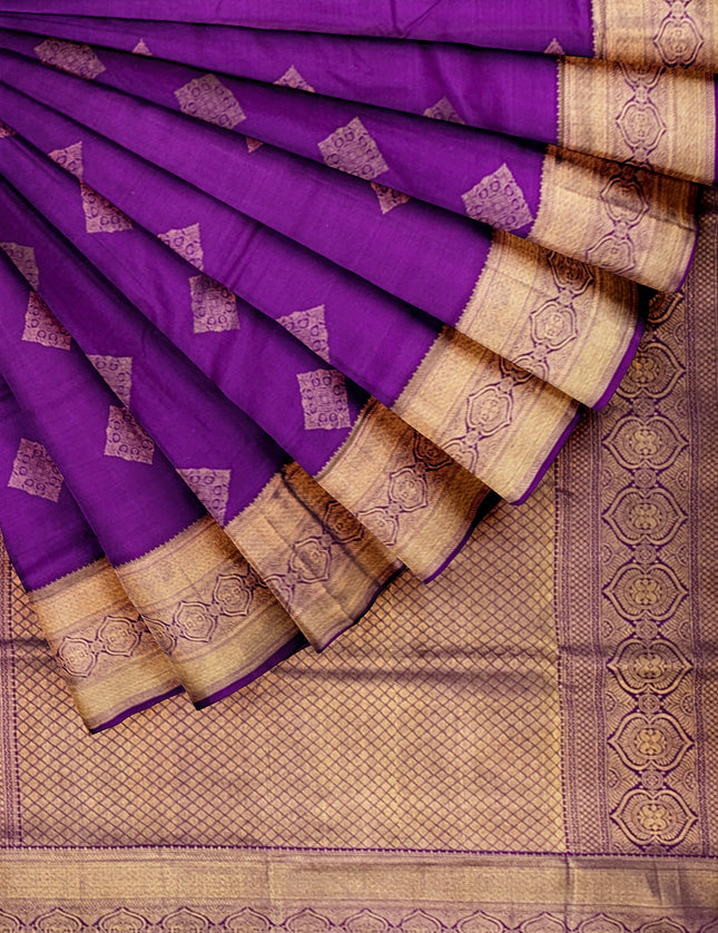 Pure Kanchipuram Silk 9 Yards Madisar Saree - Traditional Big Border & Rich Pallu