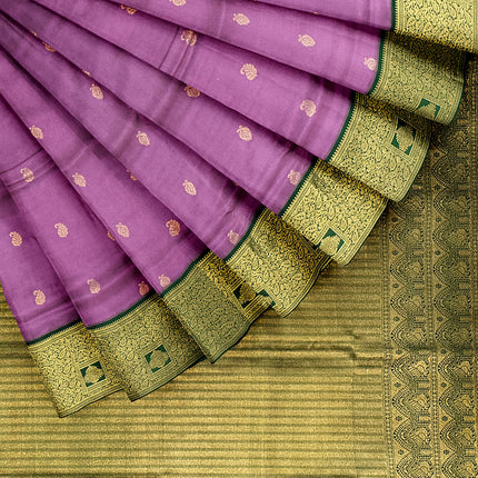Pure Kanchipuram Silk 9 Yards Madisar Saree - Traditional Big Border & Rich Pallu