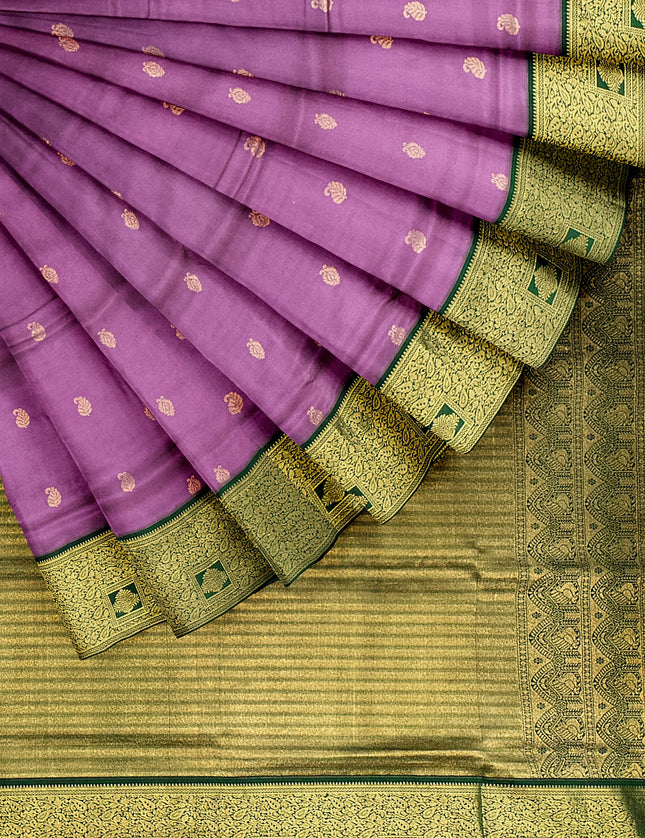 Pure Kanchipuram Silk 9 Yards Madisar Saree - Traditional Big Border & Rich Pallu