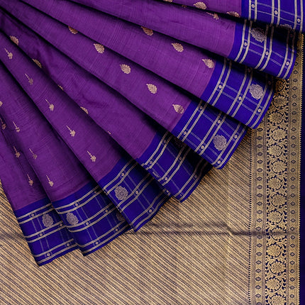 Pure Kanchipuram Silk 9 Yards Madisar Saree - Traditional Big Border & Rich Pallu