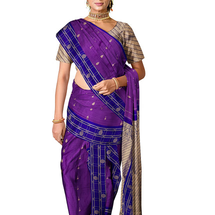 Pure Kanchipuram Silk 9 Yards Madisar Saree - Traditional Big Border & Rich Pallu