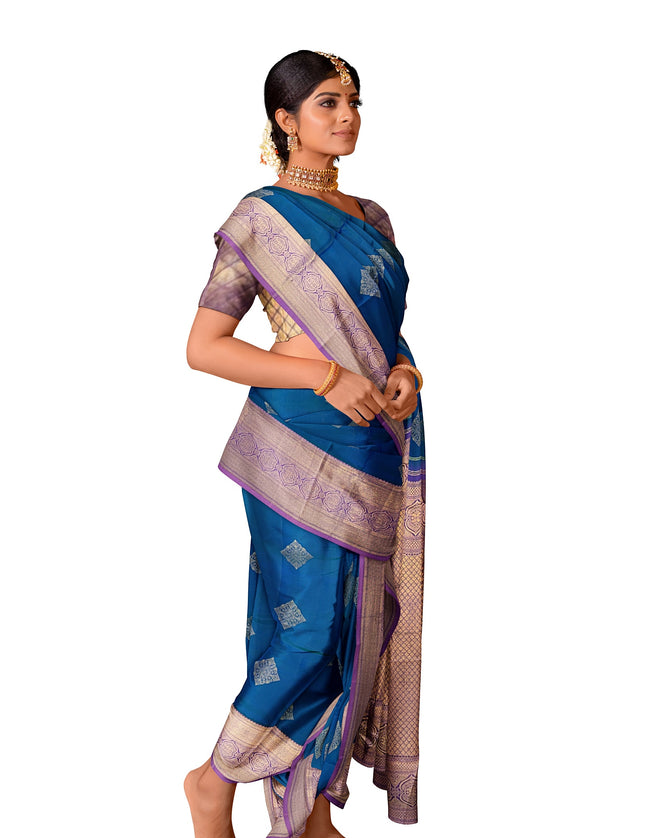Pure Kanchipuram Silk 9 Yards Madisar Saree - Traditional Big Border & Rich Pallu