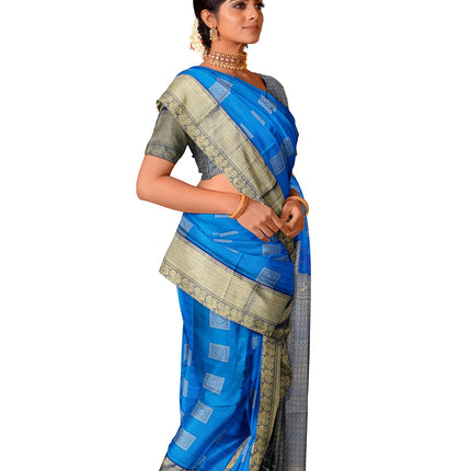 Pure Kanchipuram Silk 9 Yards Madisar Saree - Traditional Big Border & Rich Pallu
