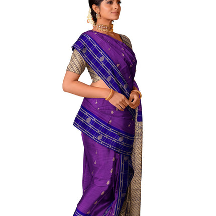 Pure Kanchipuram Silk 9 Yards Madisar Saree - Traditional Big Border & Rich Pallu