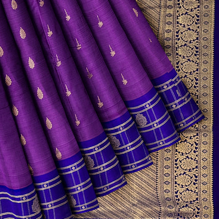Pure Kanchipuram Silk 9 Yards Madisar Saree - Traditional Big Border & Rich Pallu
