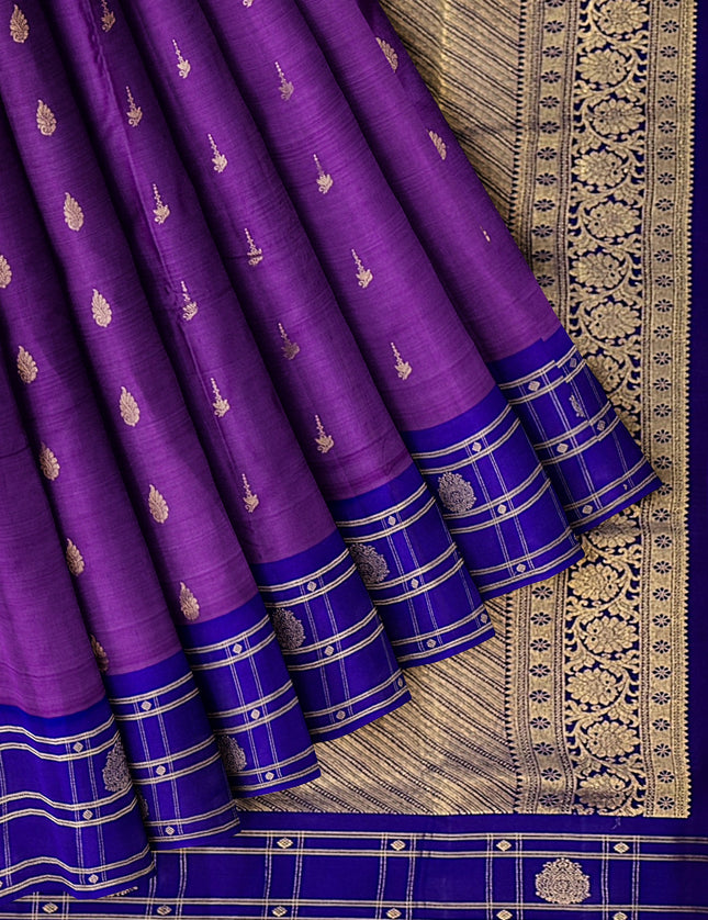 Pure Kanchipuram Silk 9 Yards Madisar Saree - Traditional Big Border & Rich Pallu