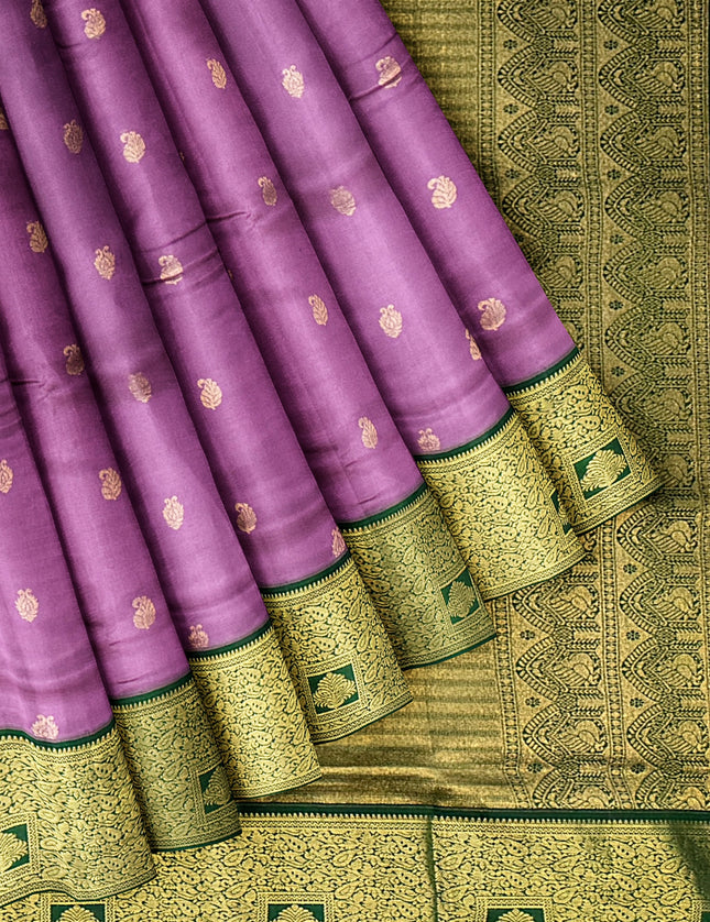 Pure Kanchipuram Silk 9 Yards Madisar Saree - Traditional Big Border & Rich Pallu