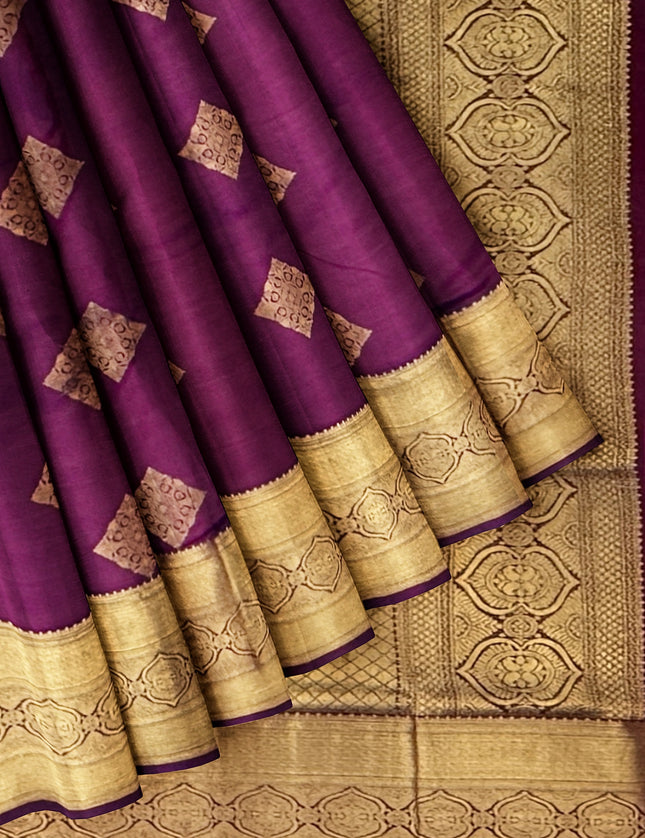 Pure Kanchipuram Silk 9 Yards Madisar Saree - Traditional Big Border & Rich Pallu