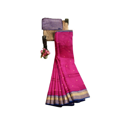 Pure Kanchipuram Silk 9 Yards Madisar Saree - Traditional Big Border & Rich Pallu