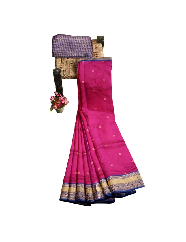 Pure Kanchipuram Silk 9 Yards Madisar Saree - Traditional Big Border & Rich Pallu